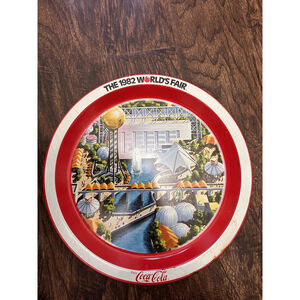 1982 Coca Cola Worlds Fair Plate Knoxville TN 12 inches Vintage Coca Cola